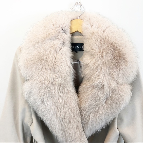 Popski London Cashmere Coat with Fur Accents - Picture 12 of 16